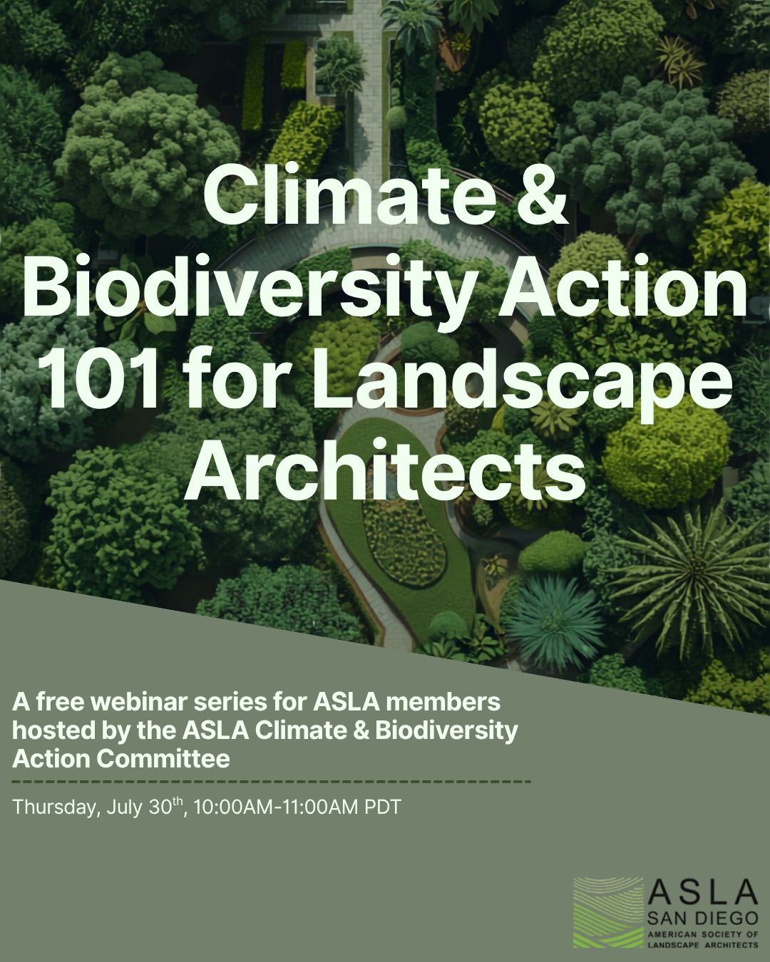 The road to 2040 starts now. 🌿
ASLA members: Join the Climate & Biodiversity Action Committee for a FREE webinar series exploring groundbreaking strategies for decarbonization, biodiversity conservation, and climate resilience.
Learn how to design projects that simultaneously fight emissions, restore ecosystems, boost local economies, and advance climate justice.
🎟️ Cost: FREE for ASLA members
For more info visit the link in our bio
